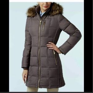 Michael Kors Womens Faux Polyester Down  Gray sz M
